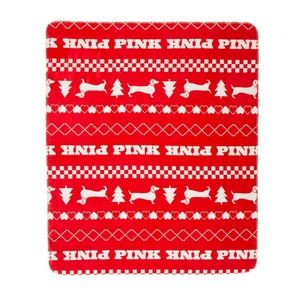 PINK Red And White Plush Blanket